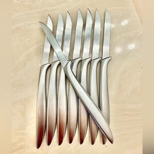 Elegant Silver Steak Knife Set 1950’s steak knives. Stainless steel NWOT.